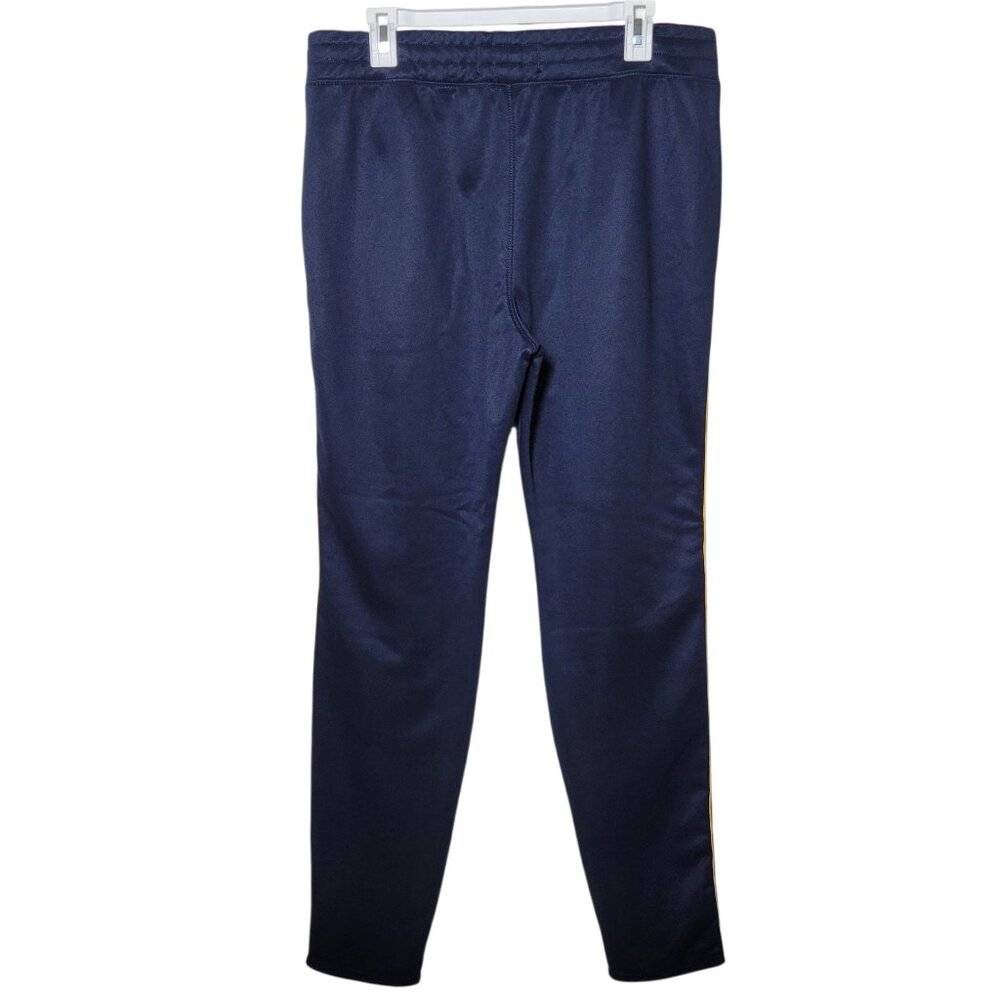 Hollister Mens Navy Track Pants Yellow Side Stripe Athletic Joggers Large Y2K - Picture 2 of 9
